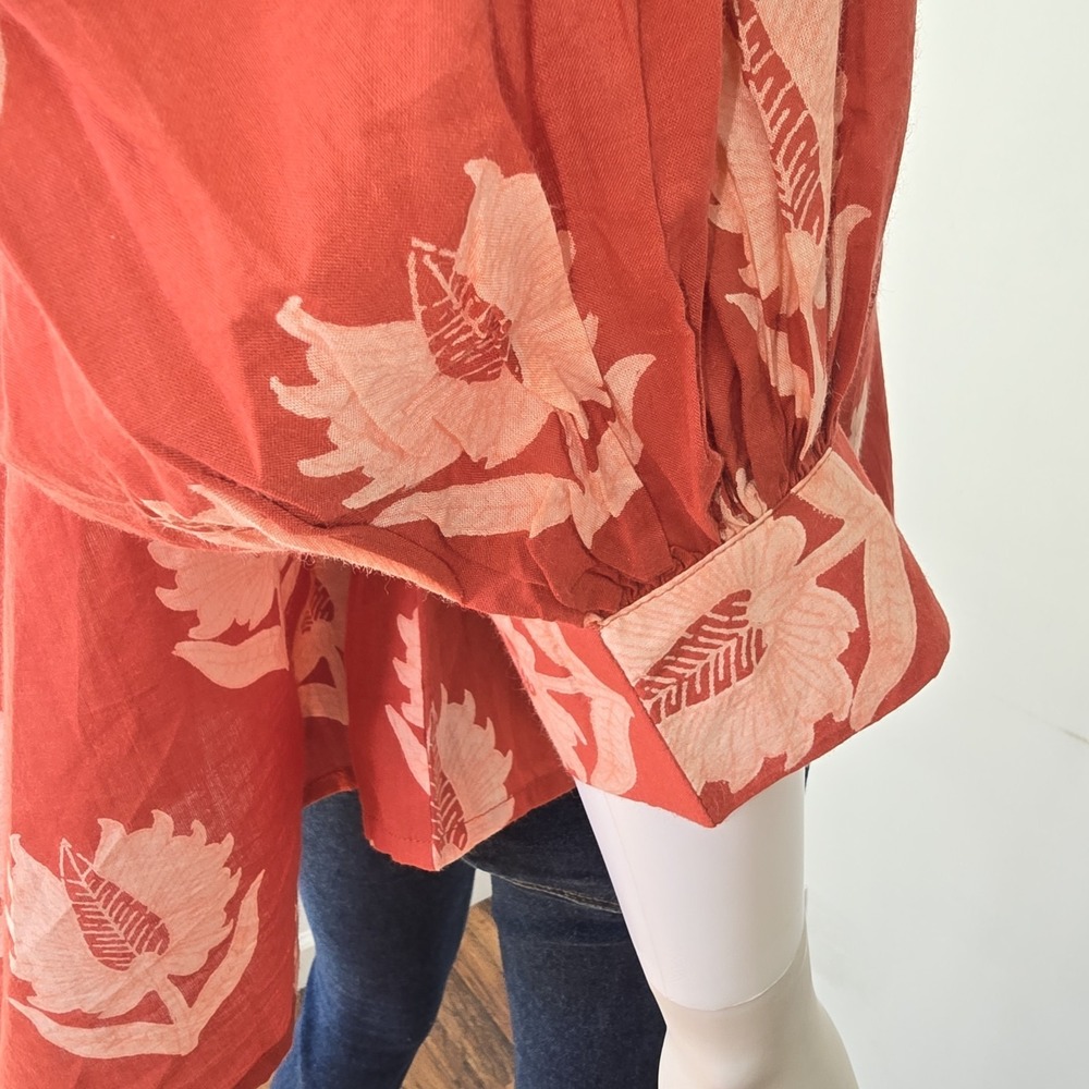 Daughters of India Ria Blouse Size S Oversized Scoop Neck Billow Sleeve NWT - Picture 9 of 13